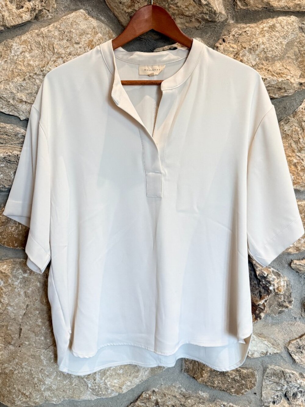 Women's Neutral Cream Airy Blouse sz M